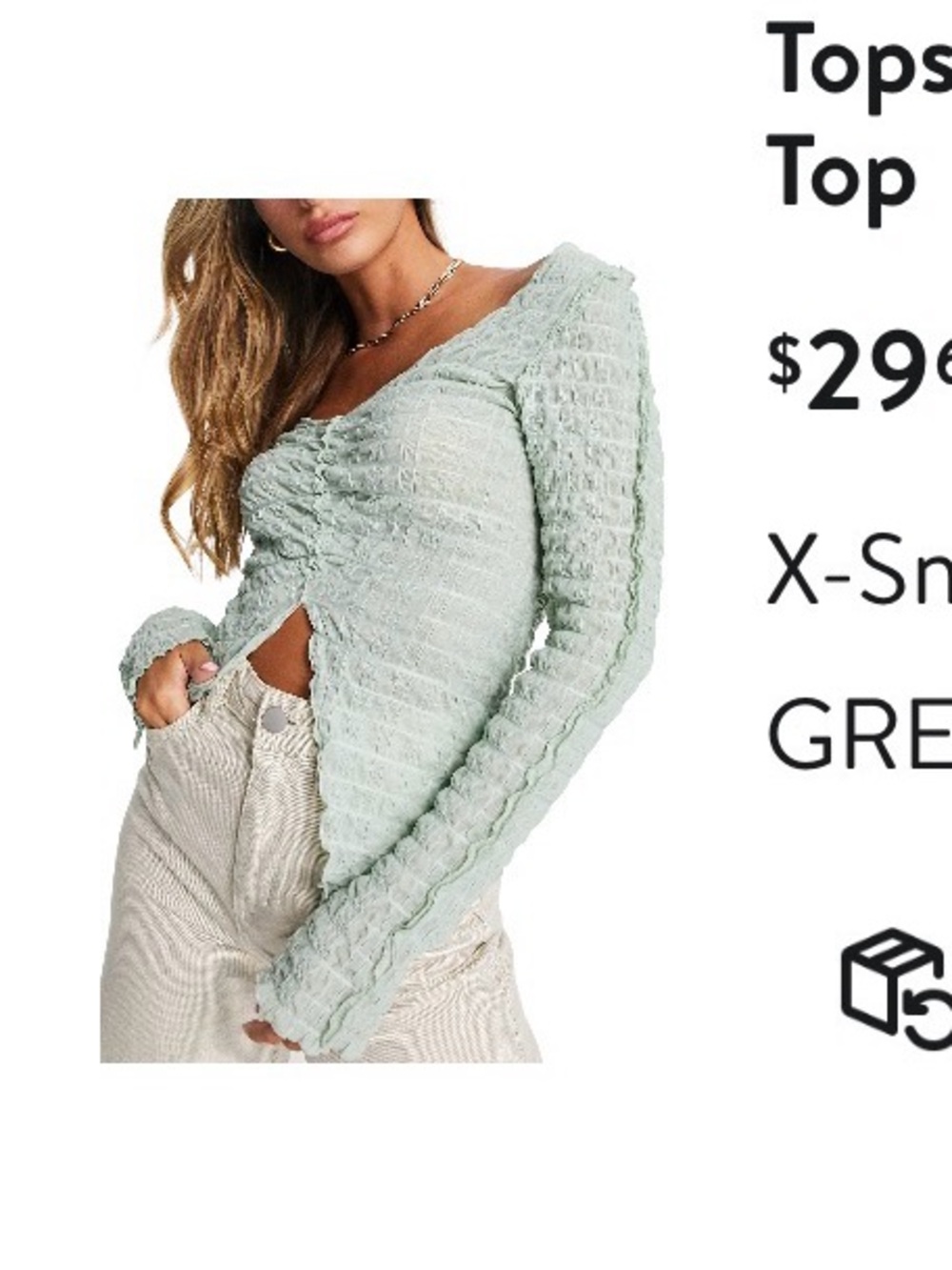 Light Green Ruched Long Sleeve Knit Top